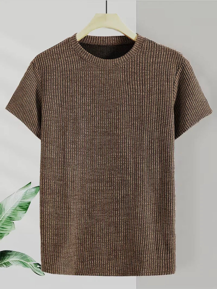 Casual heren T-shirt met jacquard patroon