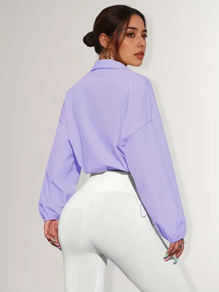 Track jacket met elastische manchetten