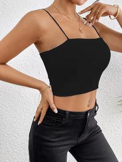 Crop top met spaghetti straps