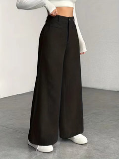 Wide leg broek met hoge taille