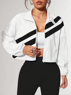 Track jacket met elastische manchetten