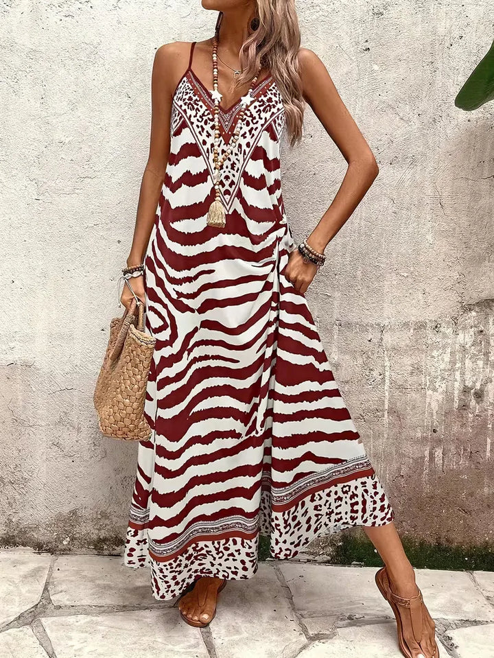 Maxi jurk met leopard print