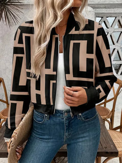 Bomberjack met geometrische print