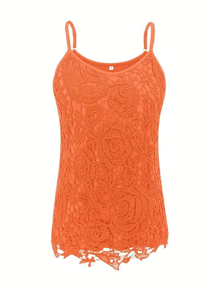 kanten tanktop met V-neck