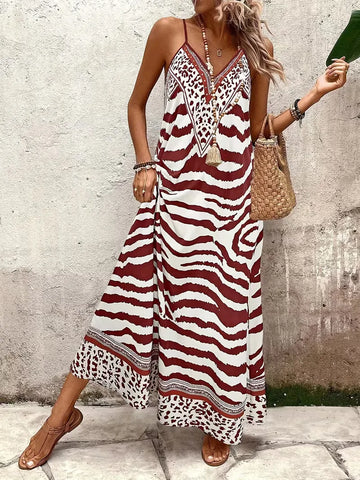 Maxi jurk met leopard print
