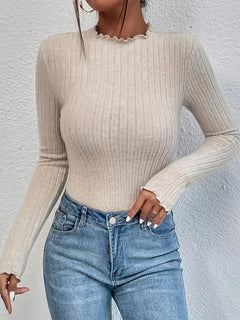 Longsleeve met mock neckline