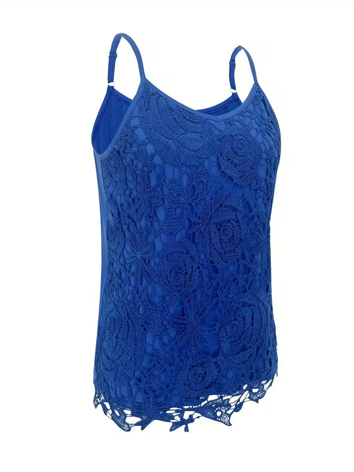 kanten tanktop met V-neck