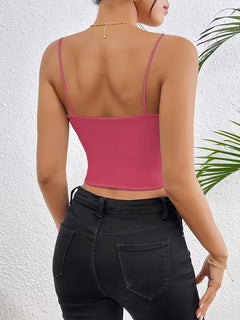 Crop top met spaghetti straps