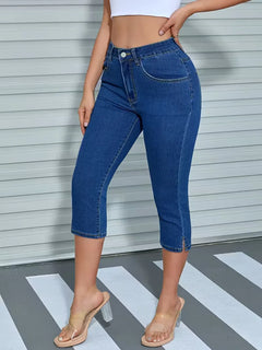 Skinny jeans met split hem