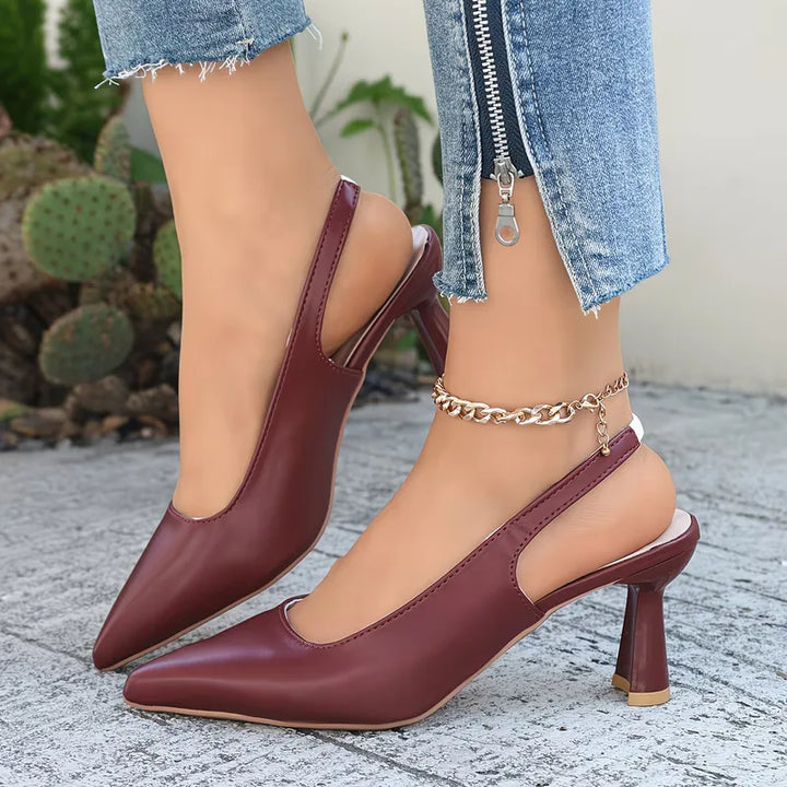 Stiletto slip-on mules