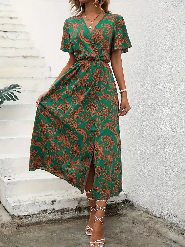 Wikkeljurk met bloemenprint