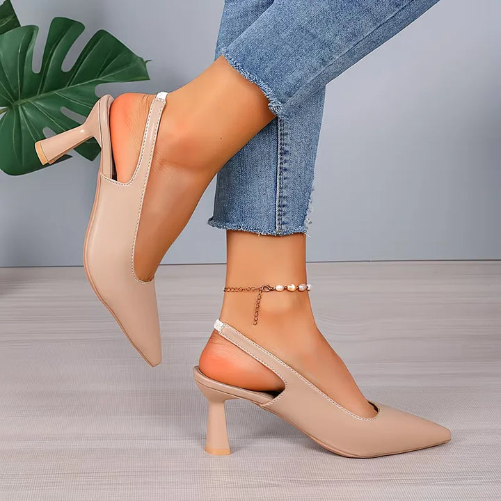 Stiletto slip-on mules