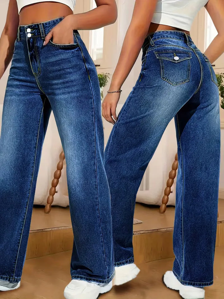 Straight jeans met hoge taille