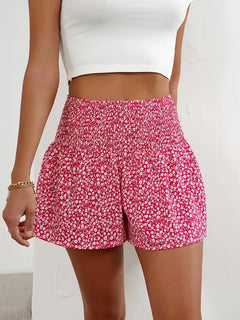 Short met hoge taille en bloemenpatroon