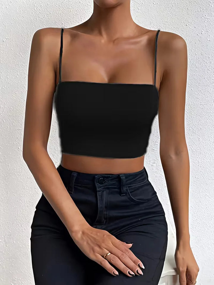 Crop top met spaghettibandjes