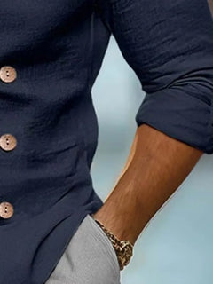 Slim fit blazer met houten knopen