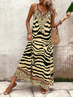 Maxi jurk met leopard print