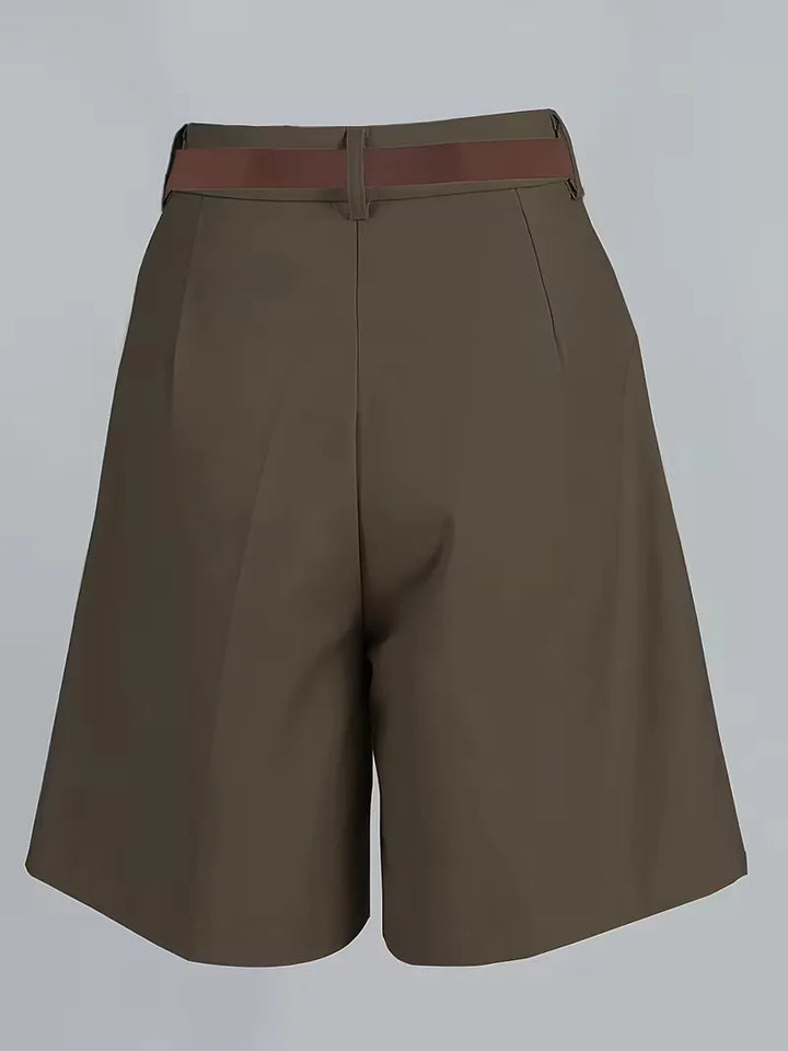 High-waisted straight leg shorts