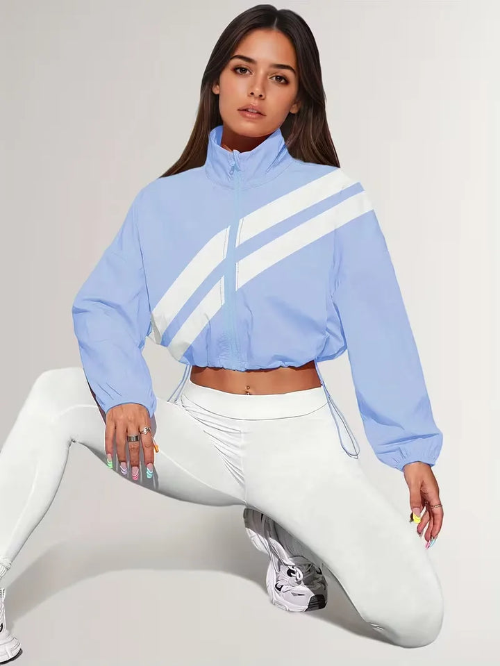 Track jacket met elastische manchetten