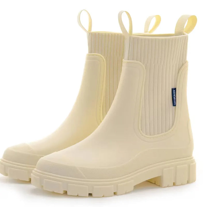 Chelsea boots met ribbed elastic panels