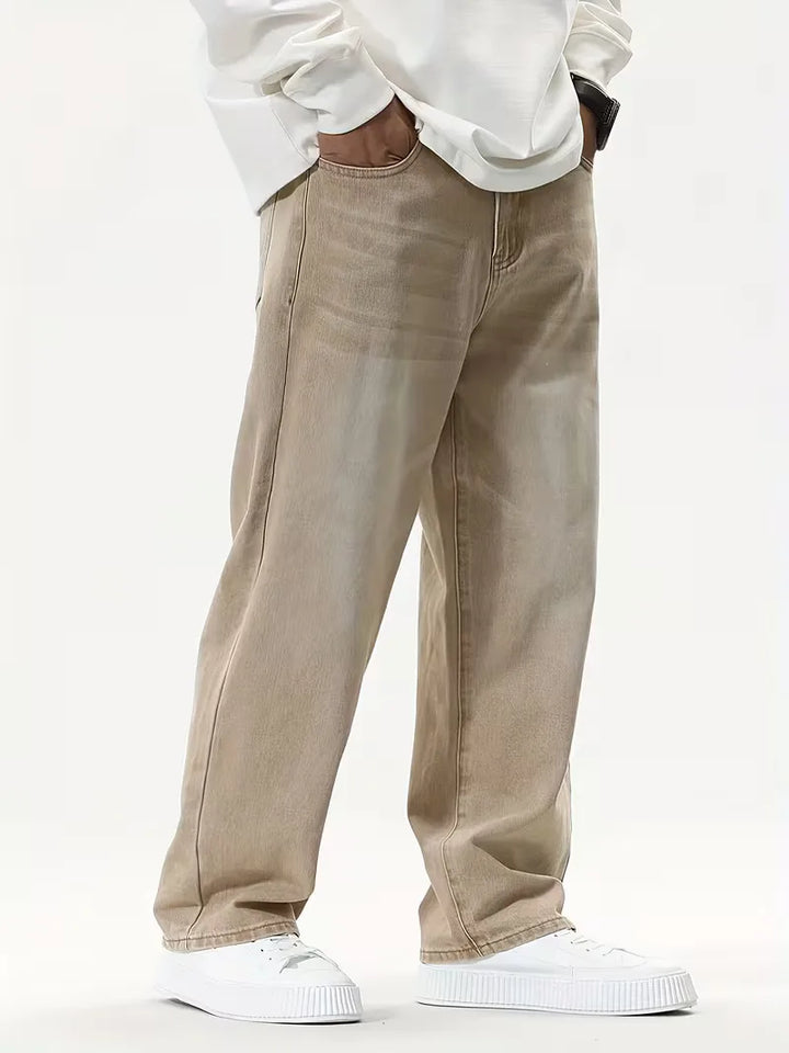 Loose fit jeans met wide leg