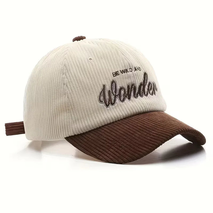 Corduroy baseball cap met geborduurde letters