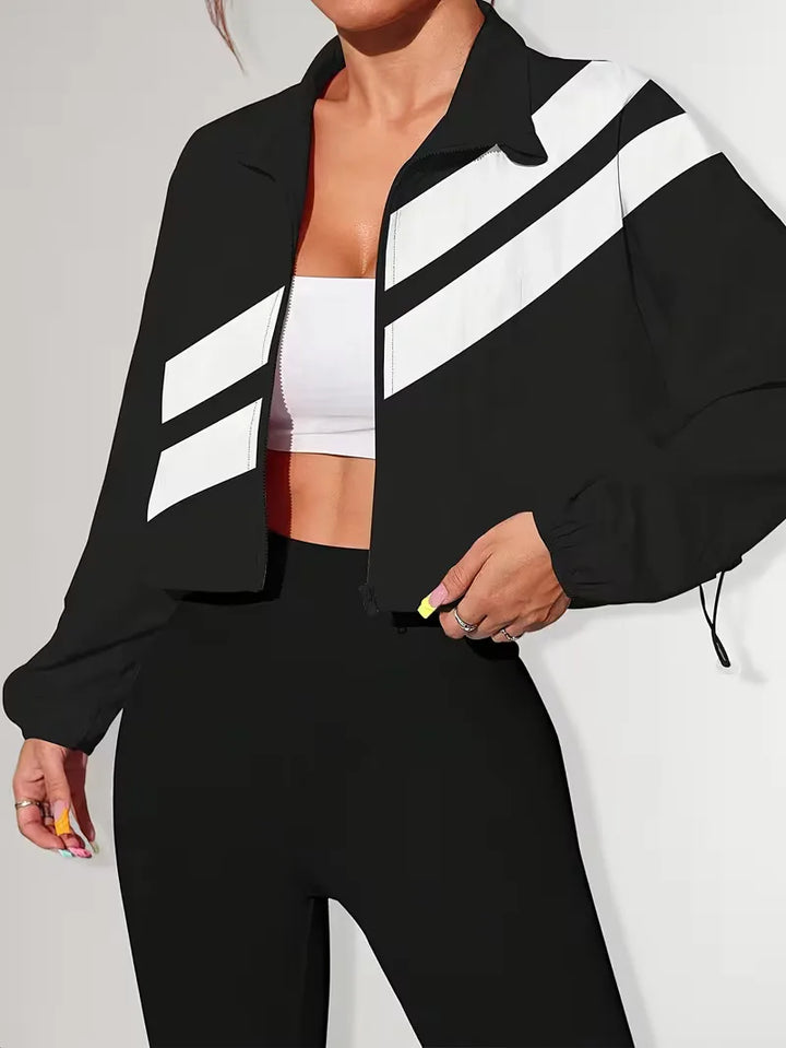 Track jacket met elastische manchetten