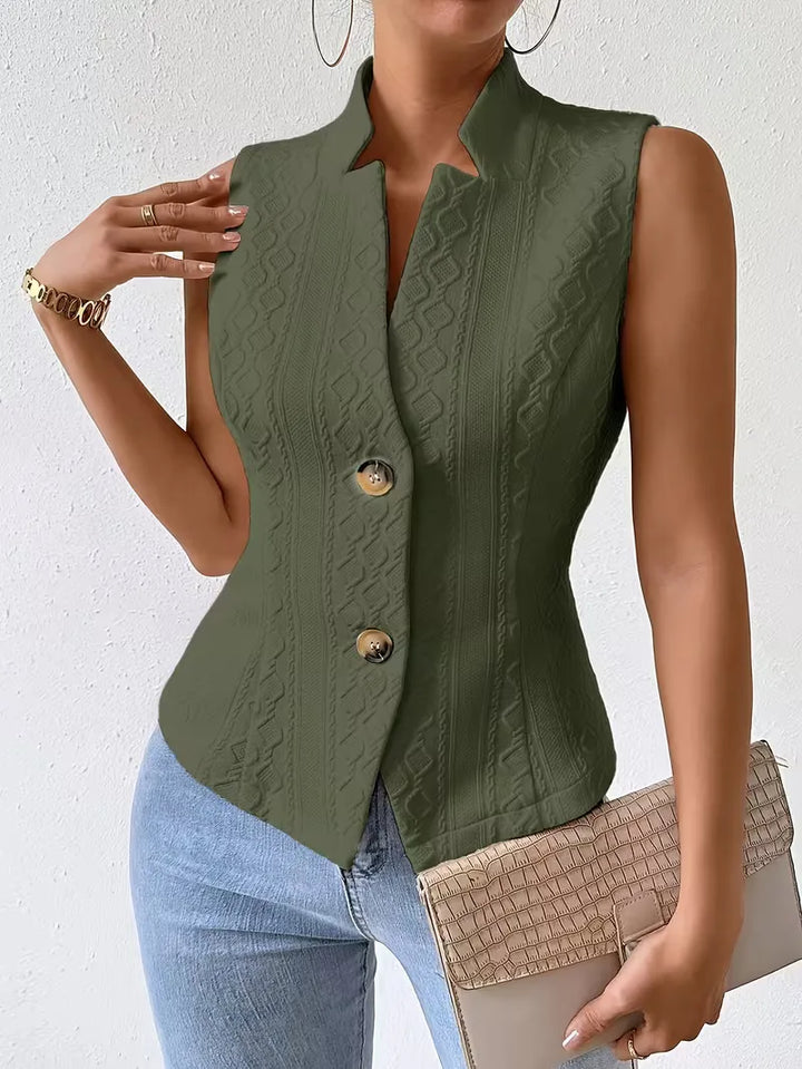 Gilet met V-hals en knopen