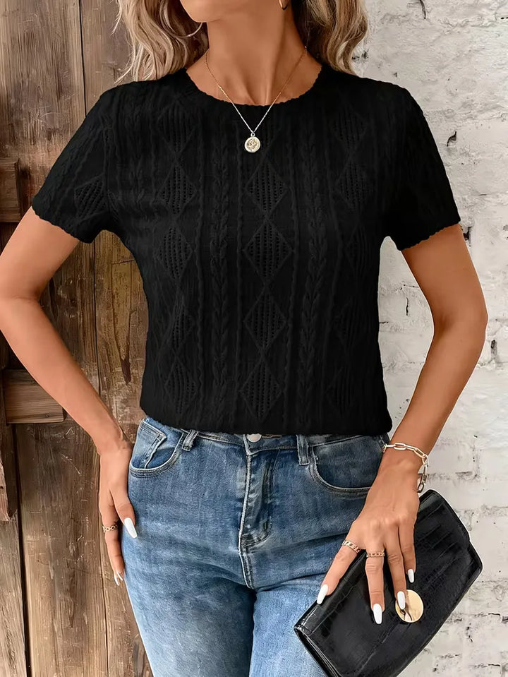 T-shirt met jacquard patroon