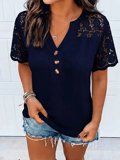T-shirt met kantdetails