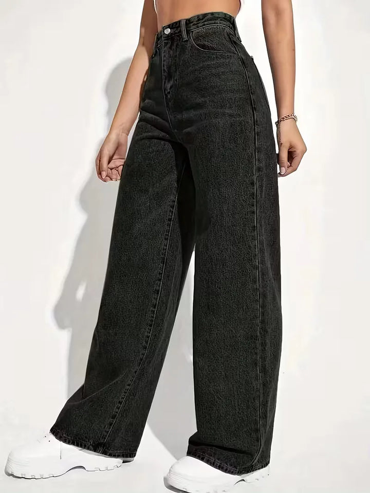 Wide leg broek met hoge taille