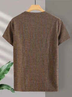 Casual heren T-shirt met jacquard patroon