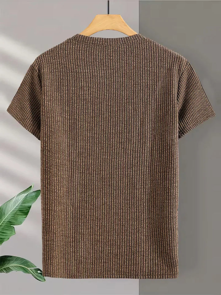 Casual heren T-shirt met jacquard patroon