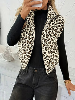 Vest met rits en faux shearling