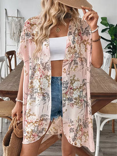 Chiffon cardigan met bloemenprint