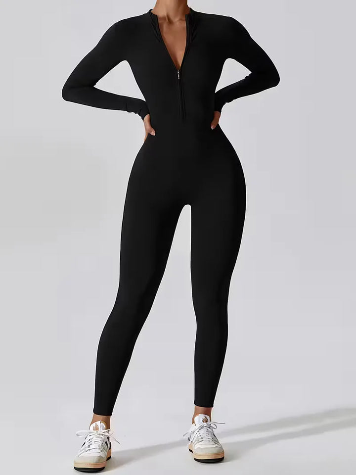 Jumpsuit met mock neckline