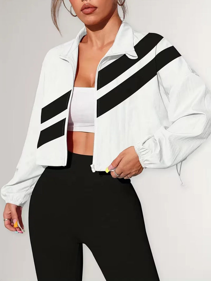 Track jacket met elastische manchetten