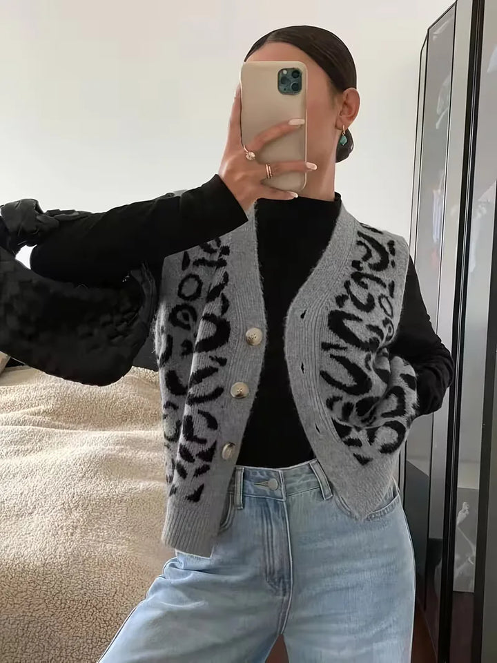 Gilet met panterprint