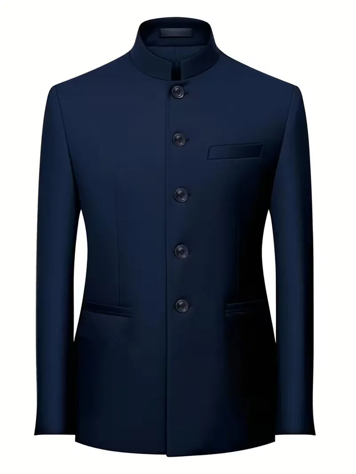 Blazer slim fit met mandarin collar