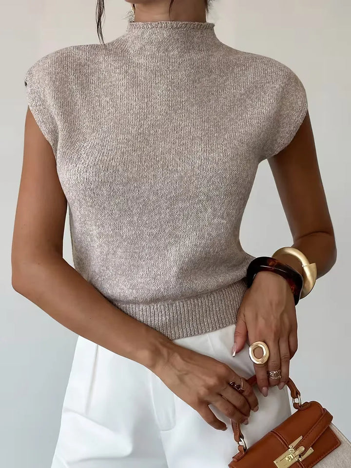 Mouwloos vest met mock neck