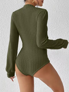 Bodysuit met rib-knit en lange mouwen