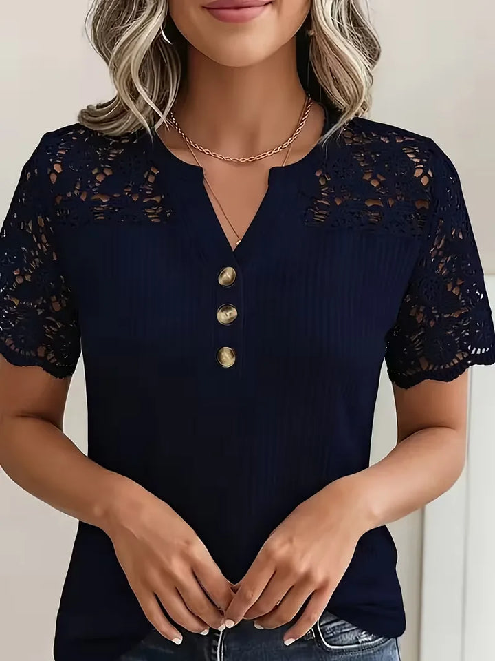 T-shirt met kantdetails