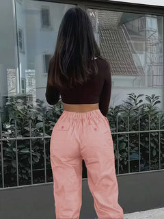 Cargo broek met hoge taille