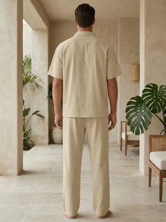 Korte mouw overhemd met lange broek