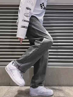 Loose fit jeans met wide leg
