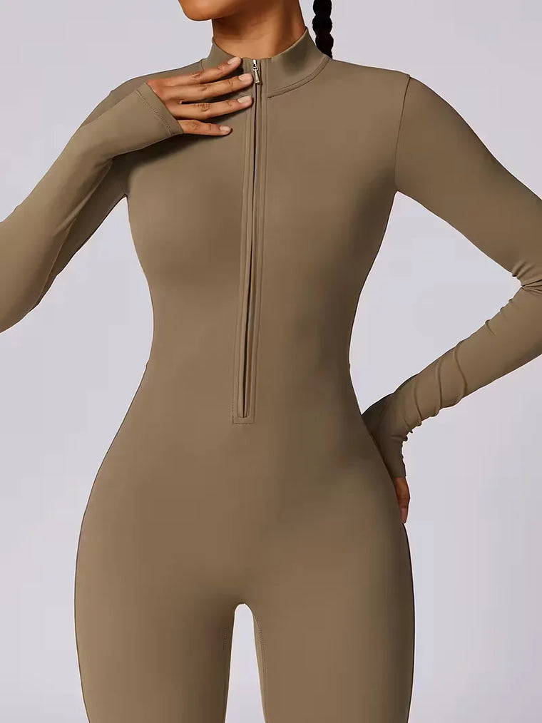 Jumpsuit met mock neckline