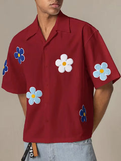 Korte mouw overhemd met bloemen