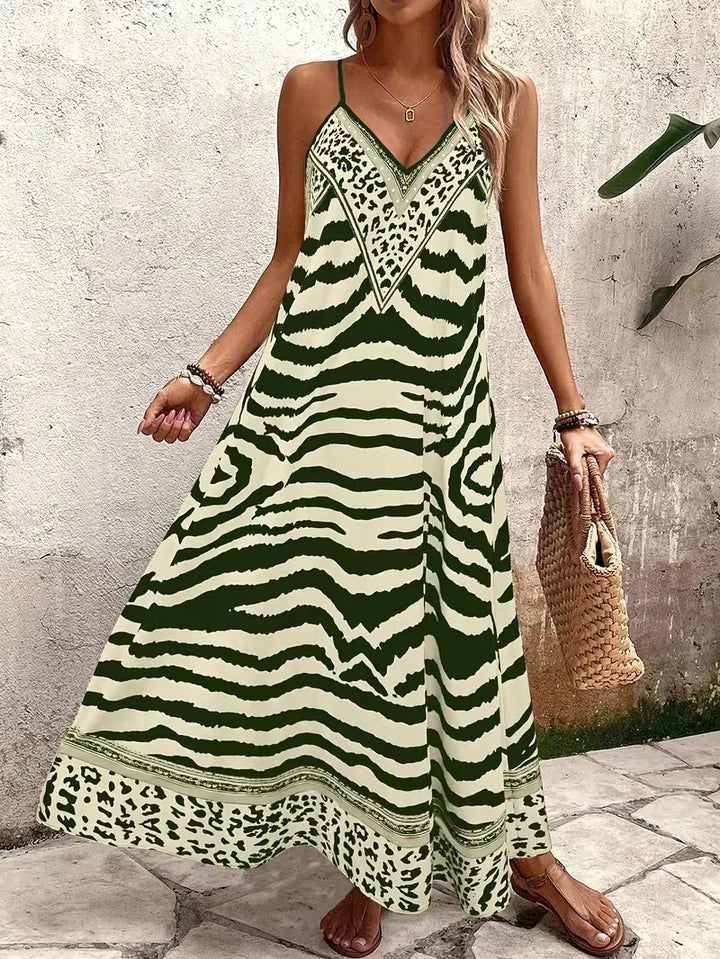 Maxi jurk met leopard print