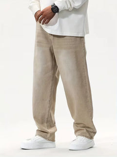 Loose fit jeans met wide leg