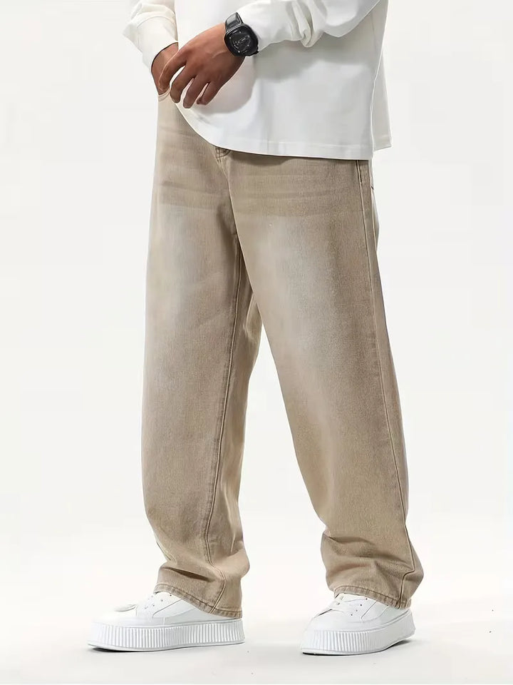 Loose fit jeans met wide leg